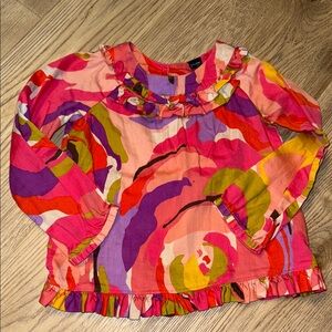 Baby Gap brightly colored ruffle blouse